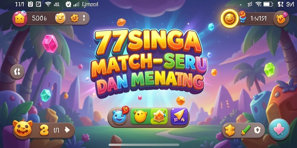 Tampilan gameplay seru dari 77SINGA, penuhi tantangan Match-3.