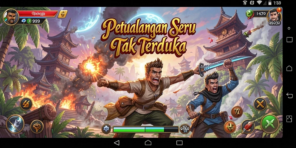 Tangkapan layar menampilkan aksi seru dalam game petualangan 9939.
