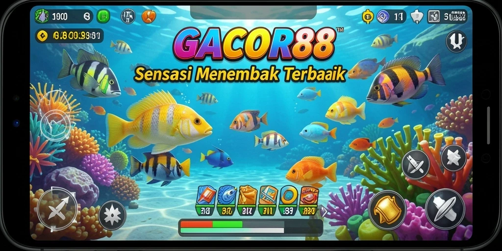 Tampilan mengesankan dari gameplay Tembak Ikan GACOR88.