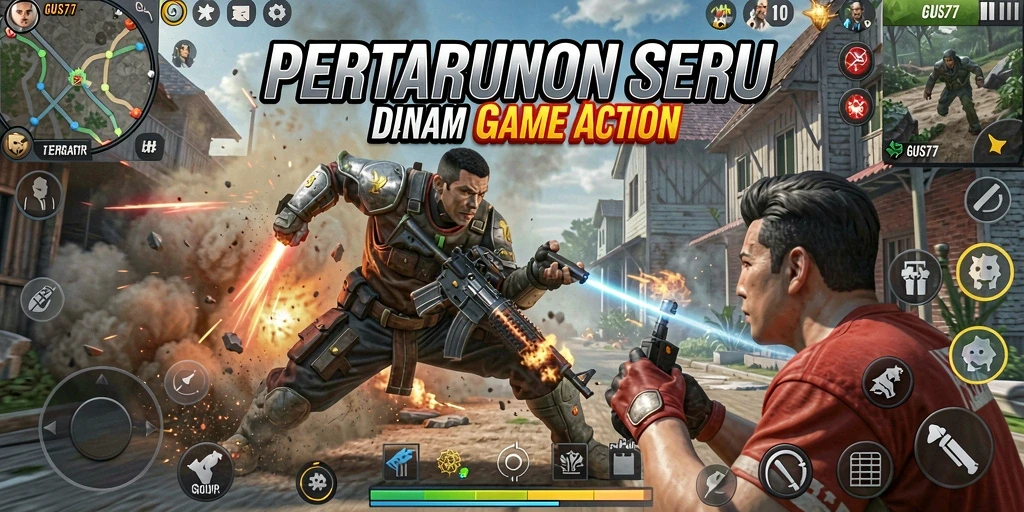 Tampilan gameplay GUS77 yang mendebarkan dan penuh aksi.
