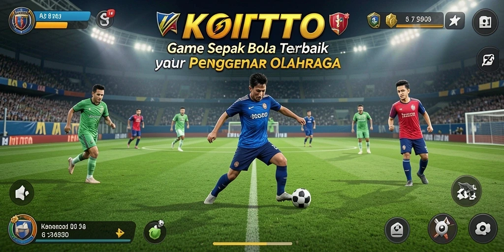 Screenshot KOITOTO menampilkan pertarungan intens di lapangan sepak bola.