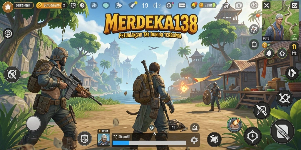 Tampilan gameplay MERDEKA138 yang memukau di dunia terbuka.