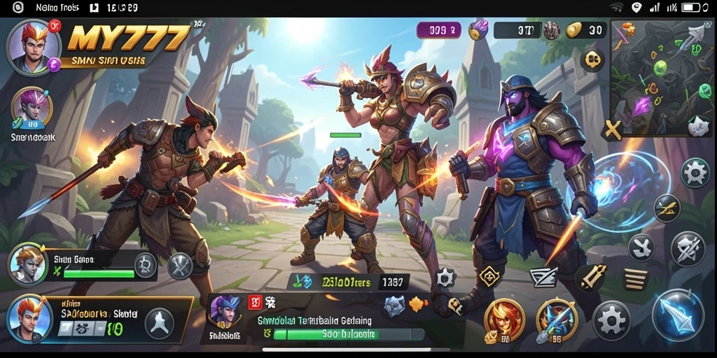 Tampilan gameplay dari MY777 yang epik dan mendebarkan.