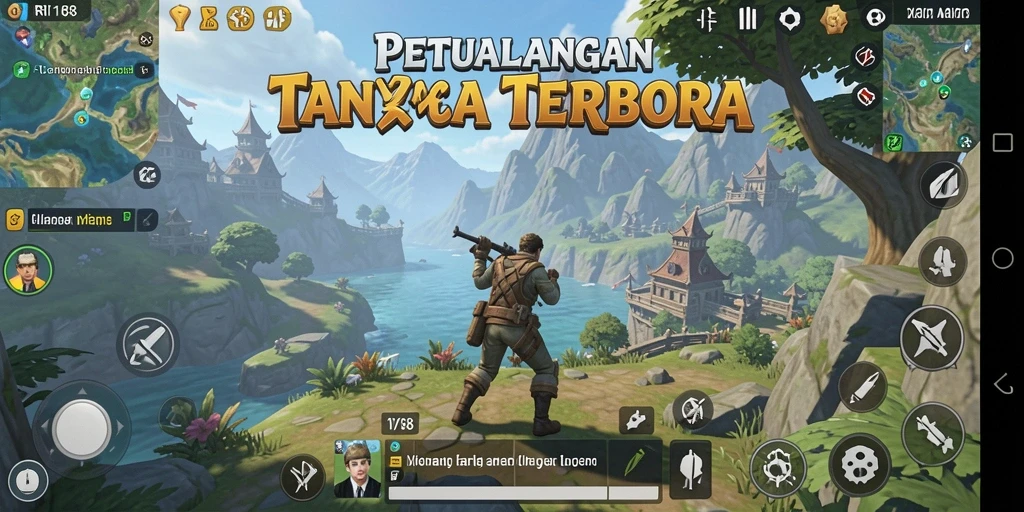 Screenshot gameplay RI188 menampilkan eksplorasi dunia terbuka yang menakjubkan.