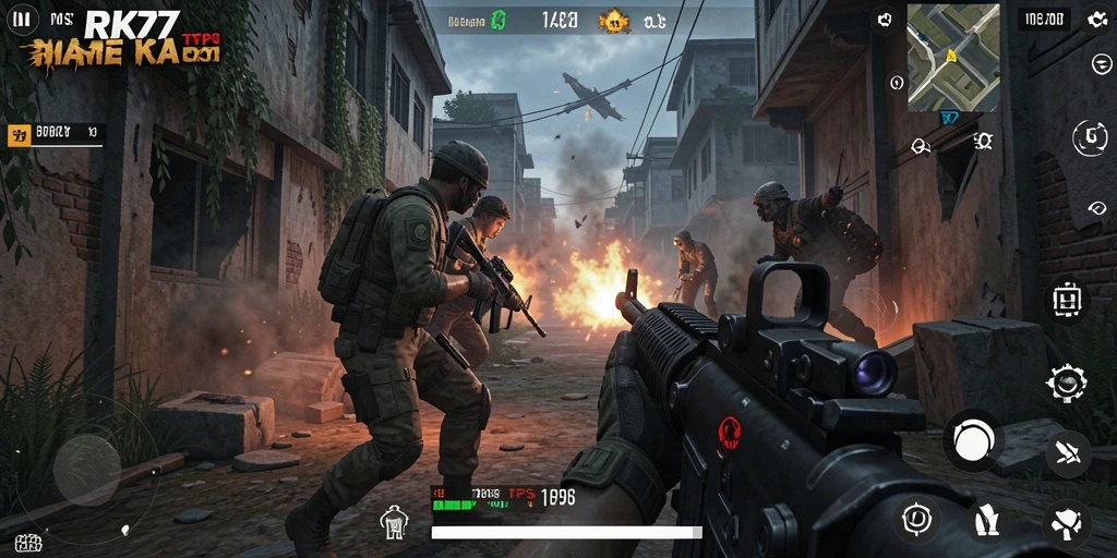 Screenshot gameplay RK77 yang menampilkan aksi seru dalam TPS.