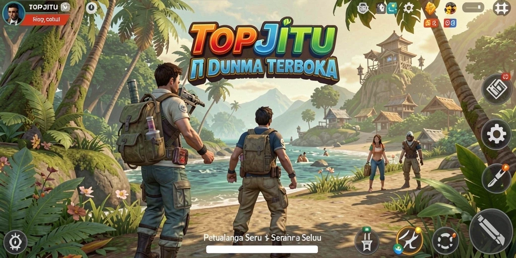 Screenshot utama TOPJITU menampilkan gameplay Open World yang mendebarkan.