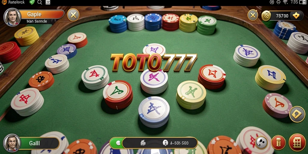 Tampilan gameplay TOTO777 dengan suasana Gaple yang mengasyikkan.