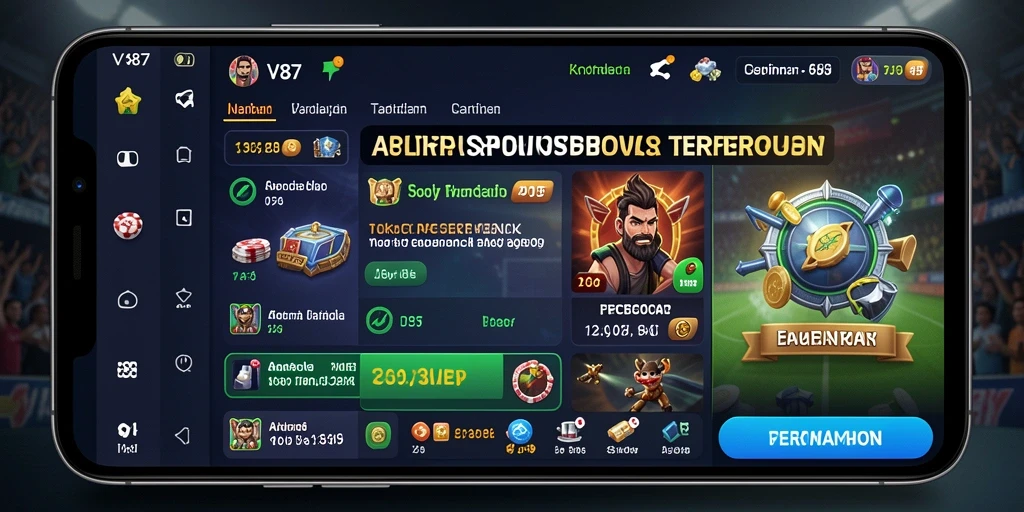 Tangkapan layar dari gameplay Sportsbook V87 yang menarik dan interaktif.