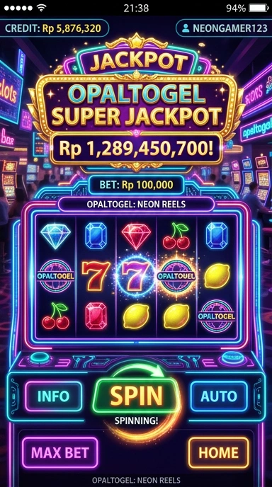 Tampilan antarmuka aplikasi opaltogel yang modern.
